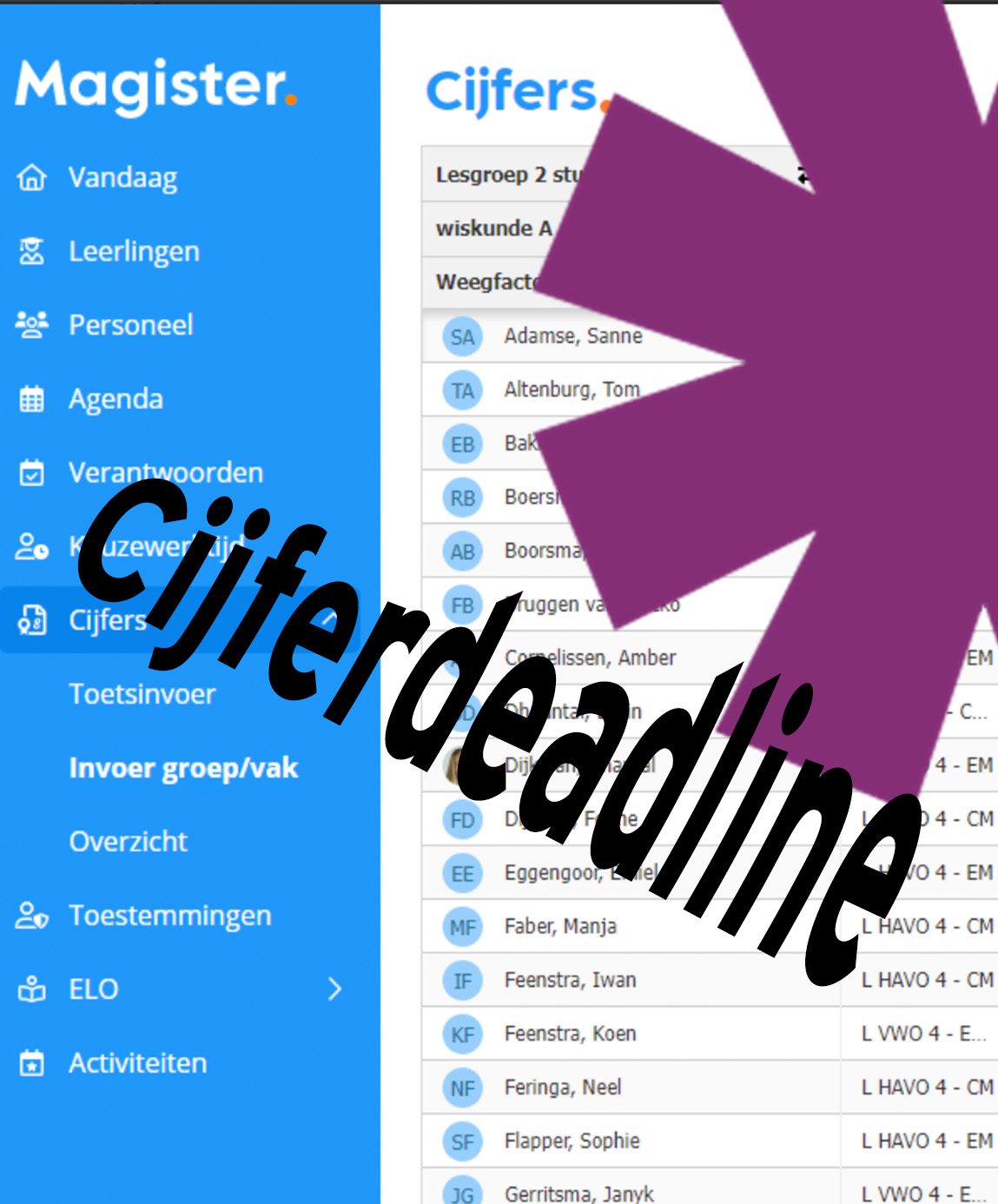 Afsluitweek bovenbouw